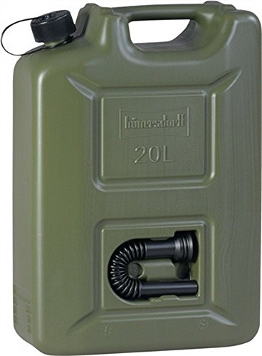 hünersdorff 802010 Kraftstoff-Kanister Profi 20L für Benzin, Diesel und andere Gefahrgüter, UN-Zulassung, Made in Germany, TÜV-geprüfte Produktion, oliv