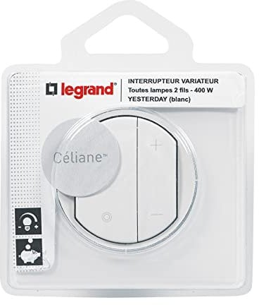 Legrand - Variateur toutes lampes avec plaque Céliane - Blanc