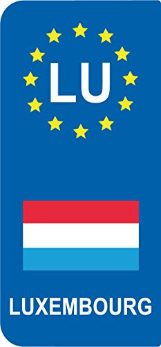 2 Aufkleber Stil Nummernschild Flagge Luxemburg gelesen