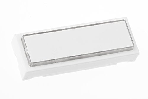 HUBER Pulsador de timbre de superficie de poliestireno - con placa de identificación extra grande para nombres largos y dobles - timbre frontal de plástico - interruptor de timbre, timbre de puerta
