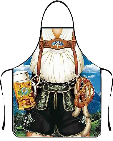 bilipala Lederhosen Schürze Lustige Schürze Neuheit Küche Kochen Schürze für Mann