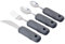 Set de 4 couverts Sammons Preston Sure Grip à courber , cuillère à café, cuillère, couteau, fourchette, acier inoxydable, poignée caoutchouc nervurée facilitant la prise en main, diamètre 3.8cm.