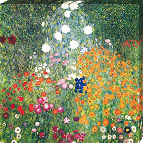 1art1 Gustav Klimt Poster Blumengarten, 1906-08 Bilder Leinwand-Bild Auf Keilrahmen | XXL-Wandbild Poster Kunstdruck Als Leinwandbild 40x40 cm