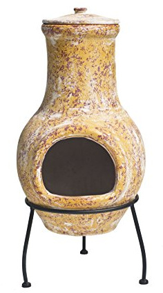 Buschbeck Feuerstelle, Aztekenofen Plain, gelb, 31 x 31 x 65 cm, 90097.000