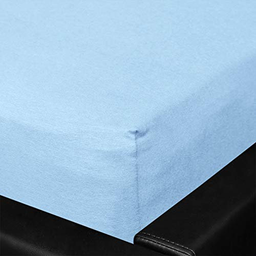 G BETTWARENSHOP Jersey Spannbettlaken Multi-Stretch hellblau, 80x200-80x220 cm