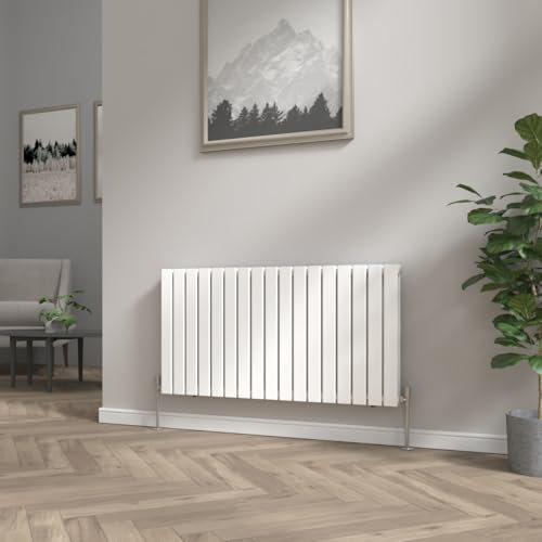 NRG 600x1156 mm Gloss White Column Designer Radiator Horizontal Double Flat Panel