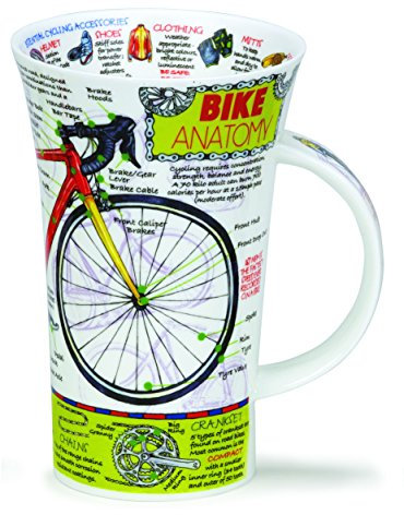 Dunoon Glencoe Mug Bike Anatomy - Bone China Made in England