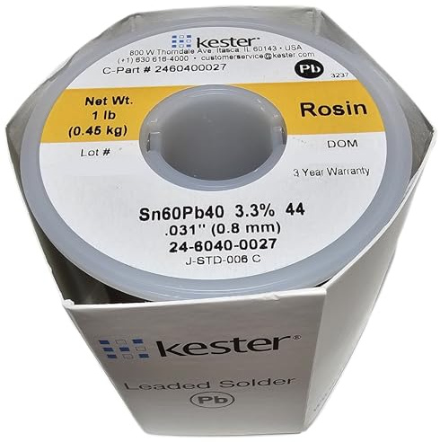 KESTER SOLDER 24-6040-0027 Wire Solder, 0.031Dia., Pack of (1),32117