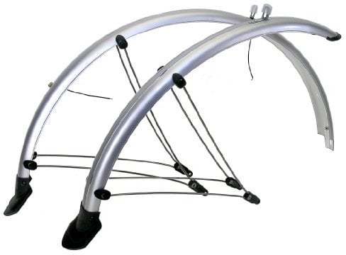 Orident Fahrrad Schutzblech Silber Set 28 Zoll mit Kontaktsteifen