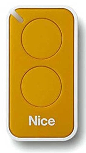 Nice Era-Inti telecomando originale 2 tasti 433,92 Mhz rolling code sostituisce radiocomando Nice Very VR - ONE ON1 ON2 e FLOR FLO2R-S FLO1R-S apricancello (giallo)