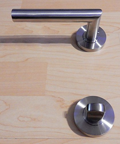 Türdrücker Türbeschlag Edelstahl Classic L Drücker Tür WC-Tür Rosettenversion Drückergarnitur Türgriffe Türbeschläge Toilettentür - Badezimmertür