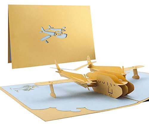 Hochzeitkarte Flitterwochen Oder Gutschein Für Reise, Mit Flugzeug, Reisegutschein, Urlaub, Ferien, Hochzeitskarte, Mitbringsel, Karte Zur Hochzeit, Hochzeitsgeschenk, Pop-Up-Karte, NEU, T12