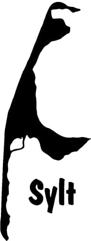 Samunshi® Wandtattoo Insel Sylt Wandaufkleber 38 x 100cm schwarz