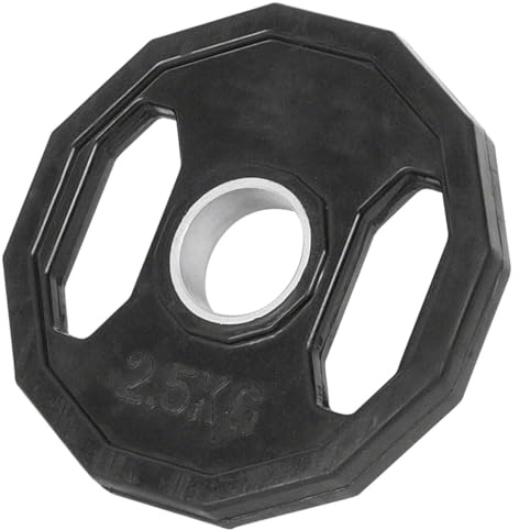 Sport-Tec Olympia Hantelscheibe mit Gummiüberzug und Griff, Krafttraining, Fitness, Bodybuilding, Kraftsport, Muskelaufbau, Powerlifting, 1,25 kg, 2,5 kg, 5 kg, 10 kg, 15kg, 20 kg, 25 kg/Stück