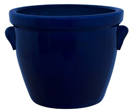 Venus II Pot de fleurs avec poignée en céramique Bleu cobalt 18 x 7 cm 19 x 15 cm