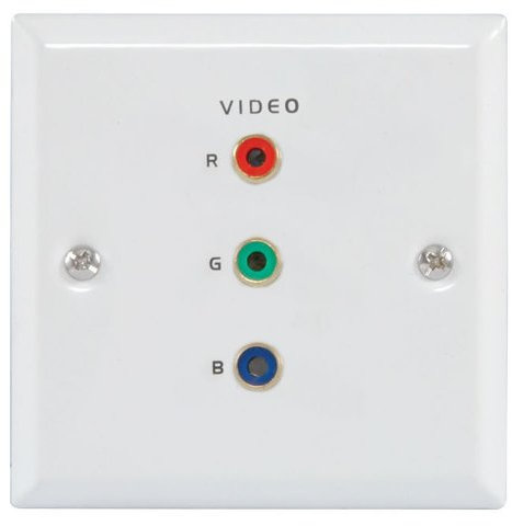 Flush Steel RGB Component Video Steel Wall Face Plate Solder White