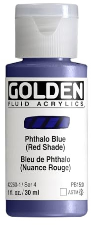 Pro-Art Golden Fluid Acrylic Paint 1 oz-Phthalo Blue-Red Shade