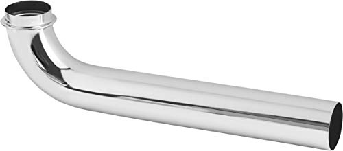 Cornat Abgangsrohr 90° - 1 1/4 Zoll x 32 mm - 220 mm Länge - zur Verbindung des Abwasseranschlusses - Metall verchromt - Pflegeleicht & korrosionsbeständig / TEC318104