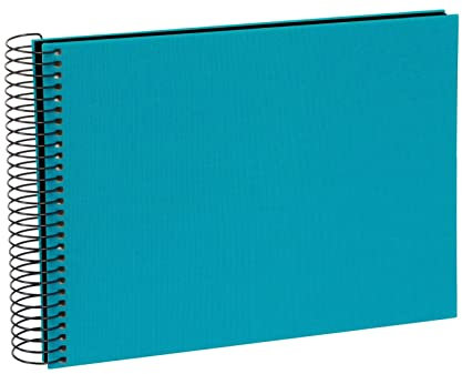 goldbuch 20963 Spiralalbum Bella Vista, Foto Album 24x 17cm, Fotoalbum mit 40 schwarze Seiten, Erinnerungsalbum aus Leinen, Fotobuch für Bilder und Fotos zum Einkleben, Türkis