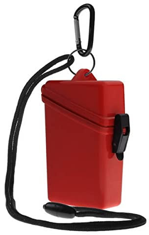 WITZ STRANDSAFE Large - großer wasserdichter Badesafe rot [1 Stück] Strandbox Schwimmsafe mit Karabinerhaken und Nylonschnur zum umhängen