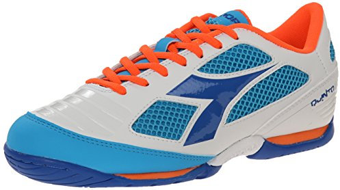 Diadora Quinto IV Indoor-u para hombre, Blanco/Azul, 4.5