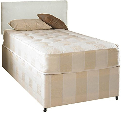 Just Beds Deep Quilt Divan Bed With Slider Storage Including Deep Quilt Mattress And Faux Leather Headboard (Available in 2'6 Small Single - 3'0 Single) (3x6'3 Single)
