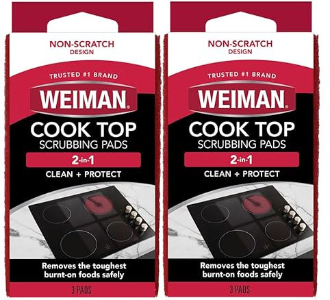 Weiman Cook Top Scrubbing Pads, 3 ct-2 pk