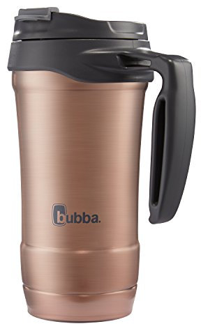 Bubba Hero XL Vacuum-Insulated Stainless Steel Travel Mug, Large Travel Mug with Leak-Proof Lid & Sturdy Handle, Keeps Drinks Cold up to 24 Hours or Hot up to 6 Hours, 18oz Rose Gold