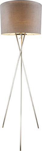 Globo 15186S1 Paco E27 Stehleuchte - Nickel matt und Textil grau