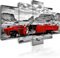 B&D XXL Acrylglasbild Auto 200x100 cm 5 Teilig Wandbild auf Acryl Glasbilder Kunstdruck Moderne Acrylglas Platte Wanddekoration Geschenke Heimdekoration Glasbild Landschaft grau rot i-C-0074-k-m