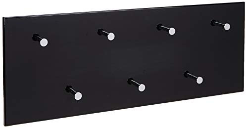 HAKU Möbel Wandgarderobe chrom, schwarz, MDF, Metall - Maße: B 80 cm x H 30 cm x T 6 cm, Style: Modern