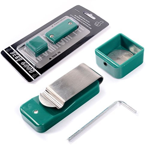 CUESOUL Billard Snooker Pool Billard Queue Magnetische Kreidehalter mit Gürtelclip (Grün)
