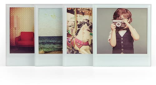 MUSTARD - Instant Coasters For Your Photos I Foto Untersetzer aus Glas I Dekoration I Foto Untersetzer für Gläser I besondere Geschenkidee I lustige Tischuntersetzer I Glas/Transparent - 4er-Set