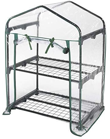 VERDELOOK | Serra Rettangolare a 2 Ripiani Senza Ruote con Telo Trasparente in PVC, 69x49x92 cm, Serra da Giardino e Balcone, per Protezione Piante, Invernale, per Giardinaggio