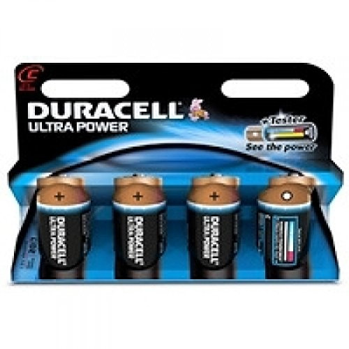 Duracell Ultra Power C 4pk Alkaline 1.5 V Non-rechargeable Battery – non-rechargeable batteries (Alkaline, Cylindrical, 1.5 V, 4 pc (S), C, black)