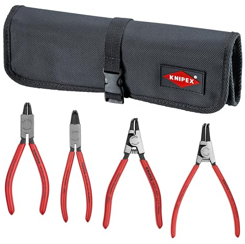 Knipex 9K 00 19 54 US 90° Circlip Snap-Ring Pliers Set in Pouch (4 Piece)