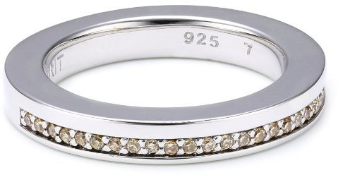 Esprit Damen-Ring 925 Sterling Silber rhodiniert Kristall Zirkonia brilliance orange