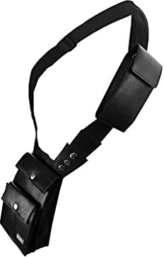 Echtleder Unterarm- Schulter- Hüfttasche – Reise Geldbörse – Schultertasche - Abnehmbare Handytasche – Verstellbarer Cross Body Gurt – Bequemes Design – Passt unter die Kleidung – Schwarz – RL705