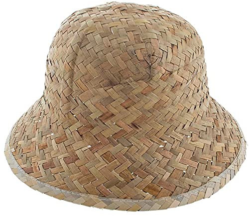 Unbekannt Tropenhelm rund Hut Natur Safari Fasching Karneval Strohhut Sommer Dschungel