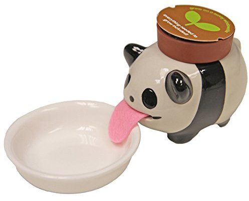 Seishin Peropon Panda - Basilikum Selbstbewässernder Pflanztopf, Keramik, Schwarz, Weiß, 6x7x6.5 cm