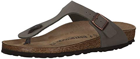 Birkenstock Classic Gizeh BF, Damen Zehentrenner, Grau (Nubuk Stone), 35 EU