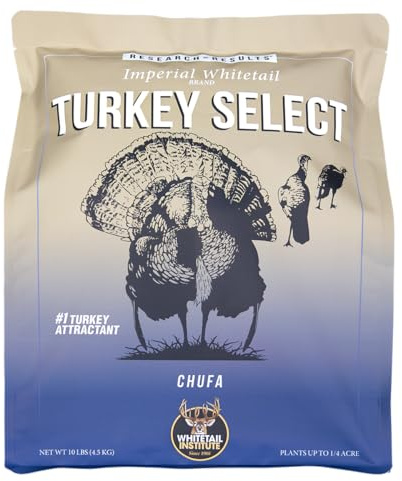 Whitetail Institute Turkey Select Chufa Food Plot Seed, Chufa Seed Attracts and Holds Turkey on Your Property, Also Great for Waterfowl, 10 lbs (.25 Acre)