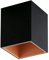 EGLO LED Deckenleuchte Polasso, Vintage Deckenlampe, Aufbaulampe aus Metall in Schwarz und Gold, 10x10 cm