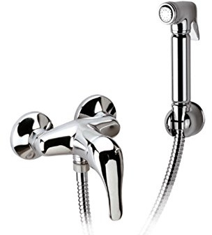 Remer - Shut off - Set Relax con Doccia a Pulsante, Flessibile, Miscelatore Doccia e Supporto Lux - C332REL