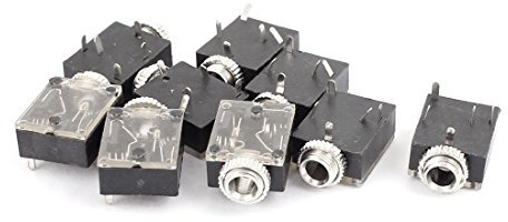 Sourcingmap 9Pcs PCB Panel Mount 5 Pin Female 3.5mm Earphone Audio Jack Socket