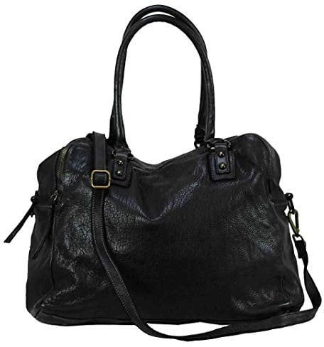 BZNA Bag Lue schwarz Italy Designer Messenger Damen Handtasche Schultertasche Tasche Leder Shopper Neu