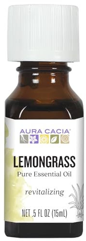 100% puro aceite esencial, hierba de limón, inspirador, .5 fl oz (15 ml) - Aura Cacia