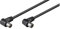 Goobay 11525 - Cable coaxial de 1.5 m/Macho y Hembra/Conector Antena TV/Angulo 90 Grado/Negro