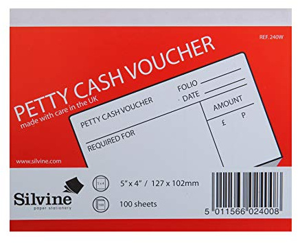 Silvine SV42400 5mm x 4 Petty Cash Pad - White