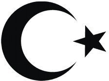 2X Auto Aufkleber Türkei Halbmond TÜRKIYE Car Sticker Turkey (ca. 11x10 cm, Schwarz)